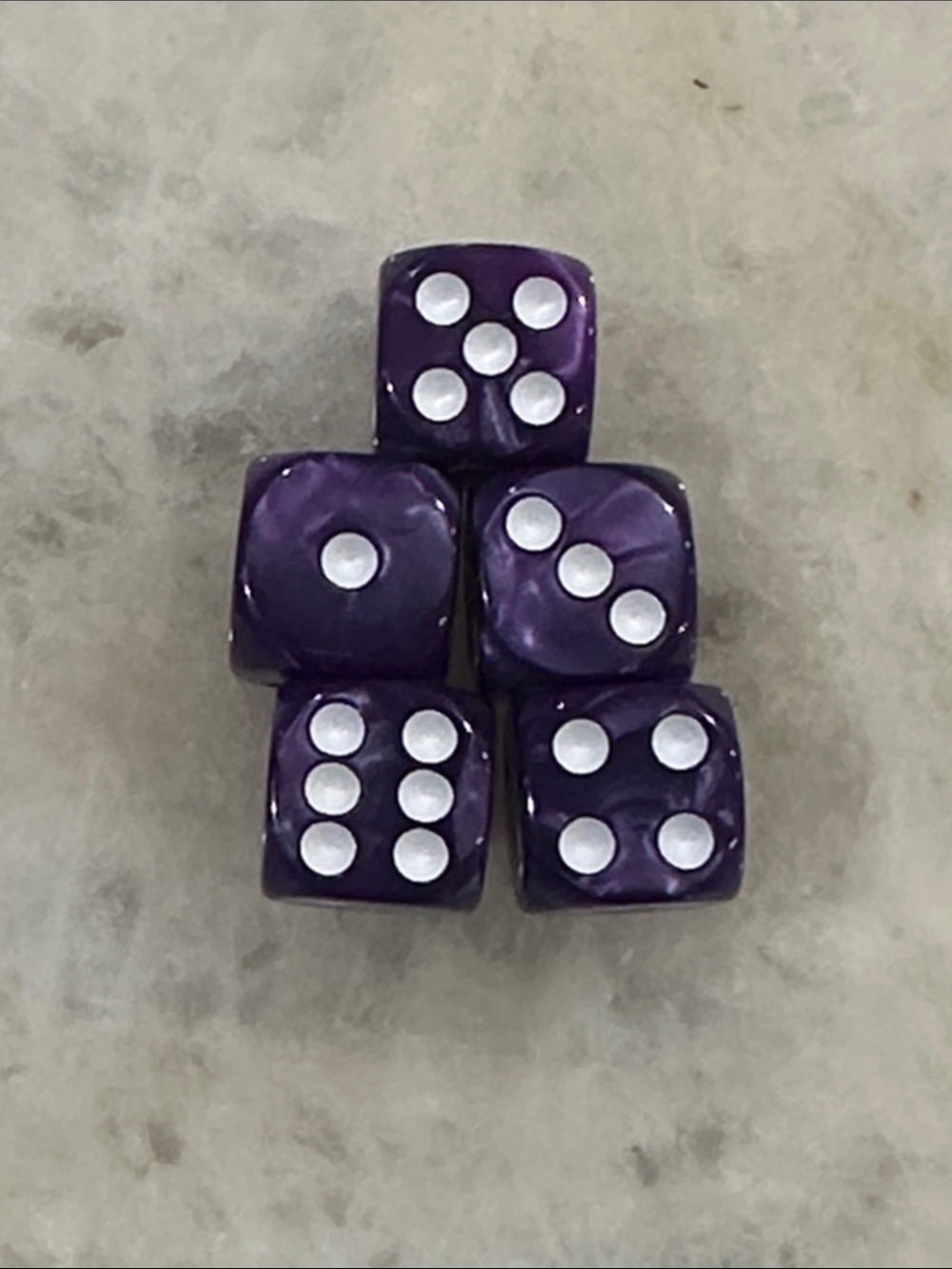Purple Swirl Dice Set - 5-Pack